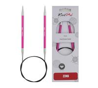 KnitPro K47131 Zing: Agujas de Tejer Circulares fijas: 80 cm x 5 mm, Metal, Rosa, 5 mm