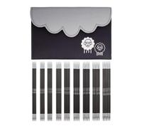 KnitPro Karbonz Juego de agujas de doble punta - 9 x 15 cm Alfileres de tejer de doble punta Juegos de 5 Karbonz Deluxe Set para principiantes, profesionales y set de regalo