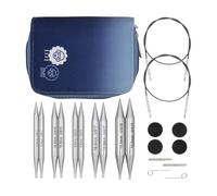 KnitPro Kit de agujas intercambiables Nova: 5 pares de alfileres circulares de 13 cm con accesorios Nova Chunky Set para principiantes, profesionales y caja de regalo