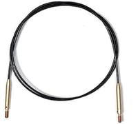 KnitPro - KnitPro Acero Inoxidable Negro/Oro 360° Swivel Cable Intercambiable para Aguja de 60cm con Tapas Finales y Cable Key - 1 Conjunto