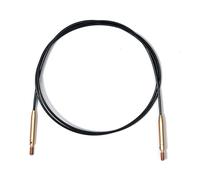 KnitPro - KnitPro Acero Inoxidable Negro/Oro 360° Swivel Cable Intercambiable para Aguja de 80cm con Tapas Finales y Cable Key - 1 Conjunto