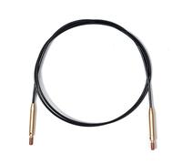 KnitPro - KnitPro Acero Inoxidable Negro/Oro Cable Intercambiable Fijo para Aguja de 120cm con Tapas Finales y Cable Key - 1 Conjunto