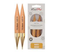 KnitPro – Agujas circulares Basix de abedul, intercambiables 15 mm – 1 unidad