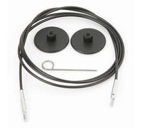 Knit Pro Cable de Tejer con Conector, KnitPro 60cm Black with Silver connectors-1pc, Negro, Plata, Hace 60cm/24