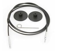 Knit Pro Cable de Tejer con Conector, Madera, Negro, Plata, Hace 80cm/32
