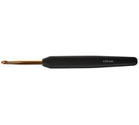 KnitPro - KnitPro Gancho De Ganchillo De Aluminio Dorado Y Negro (4,50 mm) Softgrip - 1 Pieza
