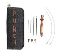 KnitPro - KnitPro Liso Finalizado Terroso Madera y Brillante Metal Puñetazo Agujas Bordado Kit - 1 Juego