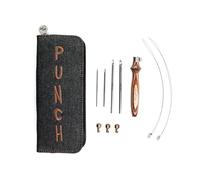 KnitPro - KnitPro Liso Finalizado Terroso Madera y Brillante Metal Puñetazo Agujas Bordado Kit - 1 Juego