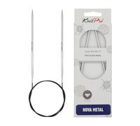 Knit Pro Nova Metal: Knitting Pins: Circular: Fijo: 100 cm x 3,25 mm, Silver, 100cm x 3.25mm