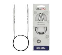 Knit Pro Nova Metal: Knitting Pins: Circular: Fixed: 40 cm x 7.00 mm, Silver, 40cm x 7.00mm