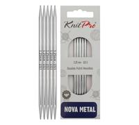 KnitPro - KnitPro Nova Brillantes Pulidas Latón Metal (10cm, 3.25mm) Doble-Punta Agujas de Punto - 5 Agujas