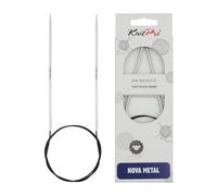 KnitPro - KnitPro Nova Brillantes Pulidas Metal (50cm, 2.50mm) Fija Circular Agujas de Punto - 1 Aguja