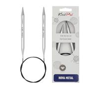 KnitPro - KnitPro Nova Brillantes Pulidas Metal (50cm, 9.00mm) Fija Circular Agujas de Punto - 1 Aguja