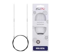 Knit Pro Nova Metal: Knitting Pins: Circular: Fijo: 100 cm x 2.00 mm, Plata, 2mm