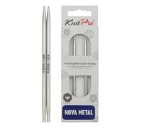 KnitPro Puntas de aguja intercambiables Nova Metal, cortas, plata, 4 mm – 1 pieza