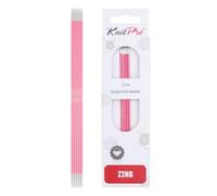 KnitPro Zing: Agujas de Tejer de Doble Punto: 20 cm x 2 mm, Aluminio, Rosa, 2,00 mm