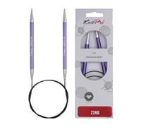 KnitPro Agujas de Tejer Circulares Fijas Zing KP47165 100 cm 7 mm Aluminio Multicolor