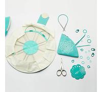 KNITPRO Mindful EXLore - Juego de agujas circulares (25 cm, incluye accesorios), color turquesa