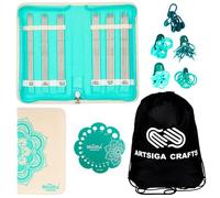 Knitpro Mindful Gracious DPN - Agujas de tejer de doble punta de 6 pulgadas, tamaño 0, 1, 1.5, 2, 2.5, 3 con calibre, marcadores de puntada y más, paquete de funda de tela con 1 bolsa de proyectos