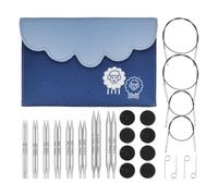 KnitPro Set de Agujas Intercambiables Nova - Pares de Alfileres Circulares de 8x10cm con Accesorios Set Nova Deluxe para Principiantes, Profesionales y Set de Regalo