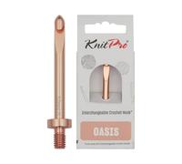 KnitPro Oasis - Puntas de ganchillo intercambiables para principiantes y experimentados, oro rosa, 2 mm, 1 unidad