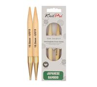 KnitPro Puntas de Aguja Intercambiables de bambú de 10,00 mm - 3 Piezas