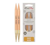 KnitPro - Puntas de Tejer Circulares Intercambiables Basix Birch de 8,00 mm - 1 Unidad