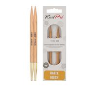 KnitPro Basix-Agujas de Tejer Circulares de Abedul: Intercambiables: Especial: 8,5 cm x 5,50 mm, Madera, Multi-Colour