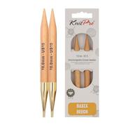 KnitPro Basix-Agujas de Tejer Circulares de Abedul: Intercambiables: Normal: 11,6 cm x 10,00 mm, Madera, Marrón, 10 mm
