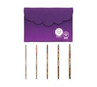 KnitPro Set de Agujas de Ganchillo - Symfonie, Madera de Doble Punta 3-3.5, 4-4.5, 5-5.5, 6-6.5 y 7-8mm