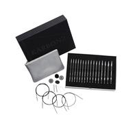 KnitPro Set de regalo de agujas de tejer circulares intercambiables Karbonz 3,5, 4,0, 4,5, 5,0, 5,5, 6,0, 7,0 y 8,0 mm
