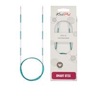 Smart STIX - Agujas circulares fijas, color verde, Verde, 80cm x 2.25mm