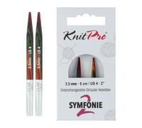 KnitPro Symfonie - 2 mini agujas intercambiables de 5 cm | 3,5 mm