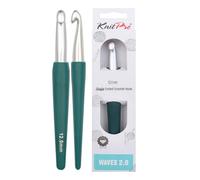 KnitPro Waves Agujas de crochet: aguja de crochet de 12 mm, mangos suaves y ergonómicos, agarre de goma suave para manos artríticas, agujas de crochet ligeras y cómodas para tejer