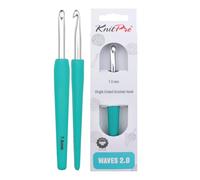 KnitPro Waves Agujas de crochet: aguja de crochet de 7 mm, mangos suaves y ergonómicos, agarre de goma suave para manos artríticas, agujas de crochet ligeras y cómodas para tejer