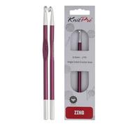 KnitPro Aguja de ganchillo Zing K47473, aluminio, un solo extremo, terciopelo morado, 6 mm