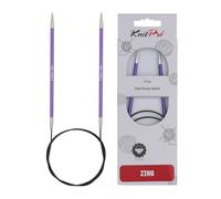 Knit Pro Zing: Agujas de Tejer Circulares fijas: 60 cm x 3,75 mm, Aluminio, Morado