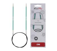 KnitPro Zing: Agujas de Tejer Circulares fijas: 120 cm x 3,00 mm, Metal, Verde