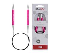 KnitPro – Agujas de tejer circulares fijas Zing 150 cm 10 mm aluminio multicolor