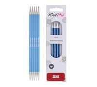 KnitPro K47039 Zing: Agujas de Tejer de Doble Punto: 20 cm x 4 mm, Metal, Azul, 4,00 mm