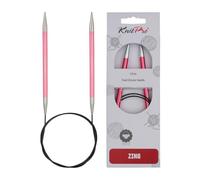 KnitPro Zing: Agujas de Tejer: Circular: fijas: 100 cm x 6,50 mm, Aluminio, Multicolor, 6,5 mm