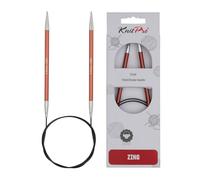KnitPro Agujas de tejer circulares fijas Zing 80 cm 5,5 mm Metal marrón