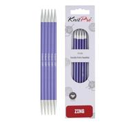 KnitPro Zing: Agujas de Tejer de Doble Punta: 15 cm x 4,50 mm, Aluminio, Morado
