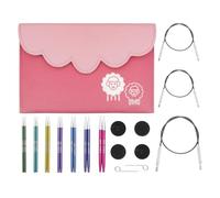 KnitPro Zing Interchangeable Needle Set - 7 x 10cm Circular Knitting Needles, Color-Coded for Beginners and Professionals