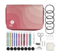 KnitPro Zing Juego de Agujas Intercambiables - Pares de Agujas Circulares de 11x13 cm con Accesorios Zing Regal Set, Codificado por Colores para Principiantes, Profesionales y Set de Regalo