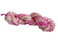 Knitsilk Hilo de cinta de seda Shibori Sari reciclado, ideal para hacer alfombras, ganchillo, tejer, bordar y hacer joyas, hilo de cinta de textura sostenible y única, 50 GMS-30 yardas, rosa claro