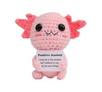 Knitted Axolotl Doll, Crochet Axolotl Toy, Handcrafted Softness Charming Expression Compact Lightweight Comfortable Portable, Stuffed Plush Toys for Kids Friends Present, 4.33x3.94x2.36Inches, Pink