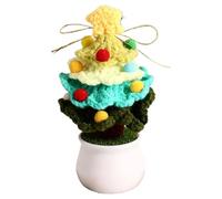 Knitted Christmas Tree, Crochet Christmas Tree Decorations, Portable Crochet Flowers, Christmas Tree Crochet Ornaments, Handmade Crochet Flowers for Holiday Tree Decorations and Birthdays