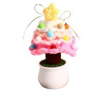 Knitted Christmas Tree, Crochet Christmas Tree Decorations, Portable Crochet Flowers, Christmas Tree Crochet Ornaments, Handmade Crochet Flowers for Holiday Tree Decorations and Birthdays