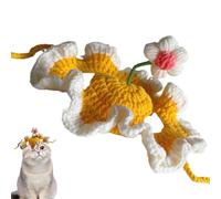 Knitted Dog Hat, Cute Pet Cap, Cozy Wool Hat, Handmade Weaving, Floral Design for Cats and Dogs Wonderful Gift for Pet Lovers, Use Special Occasions 20x20x2cm Multicolor